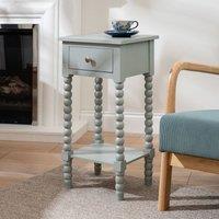 Scottish Everlastings Ltd Aqua Grey Bobbin Side Table with Drawer