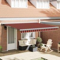 Berkfield Home Manual Retractable Awning with LED Yellow & Orange 400x350 cm