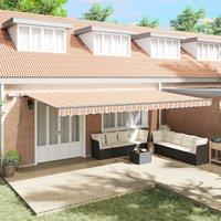 Berkfield Home Manual Retractable Awning with LED Multicolour Stripe 600x300 cm in Orange