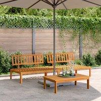 Berkfield Home Garden Pallet Middle Sofas 2 pcs Solid Wood Acacia in Brown