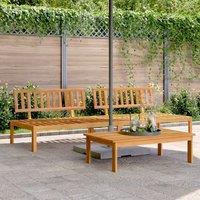 Berkfield Home Garden Pallet Middle Sofas 2 pcs Solid Wood Acacia in Brown