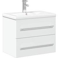 Berkfield Home Bathroom Sink Cabinet with Built-in Basin White