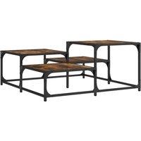 Berkfield Home Coffee Table Smoked Oak 87.5x87.5x40 cm Engineered Wood in Brown