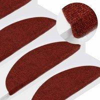 Berkfield Home Stair Mats Self-adhesive 15 pcs 56x17x3 cm Red | Size: Medium