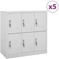 Berkfield Home Locker Cabinets 5 pcs Light Grey 90x45x92.5 cm Steel