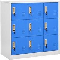 Berkfield Home Locker Cabinets 2 pcs Light Grey & Blue 90x45x92.5 cm Steel