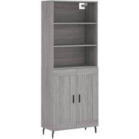 Berkfield Home Highboard Grey Sonoma 69.5x34x180 cm Engineered Wood