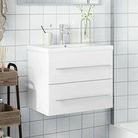 Berkfield Home Elegant Bathroom Sink Cabinet with Built-in Basin White