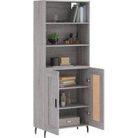 Berkfield Home Highboard Grey Sonoma 69.5x34x180 cm Engineered Wood