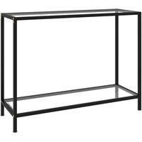 Berkfield Home Console Table Transparent 100x35x75 cm Tempered Glass in Clear | Size: 100 x 35 x 75 cm
