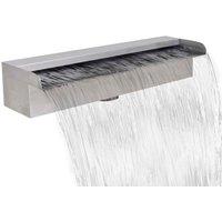 Berkfield Home Rectangular Waterfall Pool Fountain Stainless Steel 45 cm in Silver