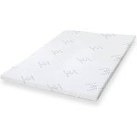 The White Stone Natural Latex Topper, Breathable & Hypoallergenic in White | Size: Small Double