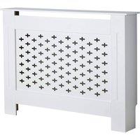 Nordara White-Medium MDF Wooden Radiator Cover Modern Decorative in White | Size: 100 cm x 60 cm