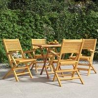 Berkfield Home Folding Garden Chairs 4 pcs 55x62x90 cm Solid Wood Teak in Brown | Size: 55 x 62 x 90 cm