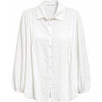 MixRay Women's Textured Ribbed Long Sleeve Button-Up Shirt in Ivory | Size: Medium