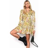 Shnoo Women's Tiered Puff Sleeve Shirt Dress | Size: 8