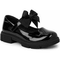 Pineapple Women's Bow Strap Chunky Sole School Shoes in True Black | Size: 1