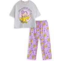 Disney Women's Short Sleeve Long Leg Pyjama Set | Grey | Official Merch | Size: Medium