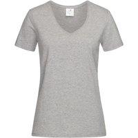 Stedman Women's V Neck Classic T-Shirt in Grey | Size: 2XL