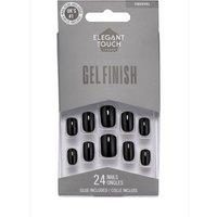 Elegant Touch Women's Gel Finish False Nails - Midnight Black