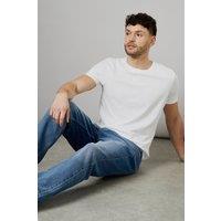 Maine Men's Stone Wash Premium Stretch Straight Fit Jeans in Light Blue | Size: 38S