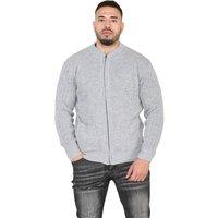MyShoeStore Men's Men's Classic Zip Cardigan Warm Thick Winter Sweater in Grey | Size: 2XL