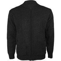 MyShoeStore Men's Men's Classic Zip Cardigan Warm Thick Winter Sweater in Black | Size: Medium