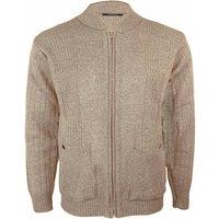 MyShoeStore Men's Men's Classic Zip Cardigan Warm Thick Winter Sweater in Beige | Size: Medium