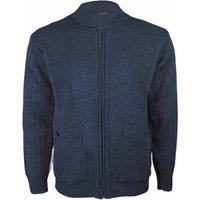 MyShoeStore Men's Men's Classic Zip Cardigan Warm Thick Winter Sweater in Navy | Size: Medium