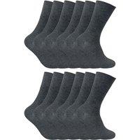 Sock Snob Men's 12 Pairs Thin Non Elastic Thermal Diabetic Socks in Dark Grey | Size: 6-11