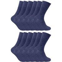 Sock Snob Men's 12 Pairs Thin Non Elastic Thermal Diabetic Socks in Navy | Size: 6-11