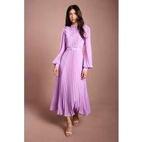 Coast Women's Lace Trim Collared Georgette Shirt Dress in Purple | Size: 14