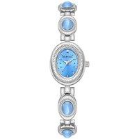 Bertha Women's Rosalie Jade Stone Bracelet Watch in Silver