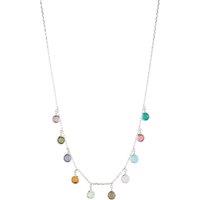 Latelita Women's Florence Multi Coloured Gemstone Necklace Silver