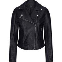 TruClothing Women's Leather Biker Jacket in Black | Size: 2XL