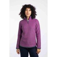 Weird Fish Women's Beye 1/4 Zip Grid Fleece in Purple | Size: 14