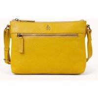 Assots London Women's 'BECKY' Pebble Grain Real Leather Crossbody Bag in Yellow