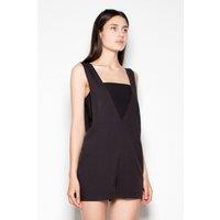Love Lace Women's Elegant Dungarees with Neckline Top in Black | Size: XL