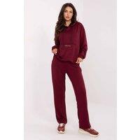 Love Lace Women's Soft Buttery Hooded Tracksuit Set with Pocket in Red