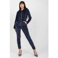 Love Lace Women's Velour Zip Hoodie Sweatshirt & Jogger Set in Blue | Size: S/M