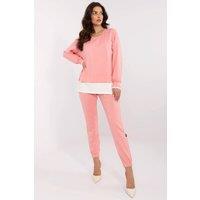 Love Lace Women's Butter Soft Casual Tracksuit Set With Contrast in Pink