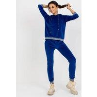 Love Lace Women's Velour Hooded Sweatshirt Pants Set in Blue | Size: S/M