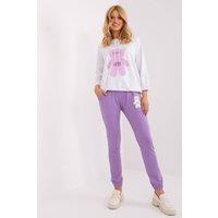 Love Lace Women's Teddy Bear Sweatshirt & Pants Set Style 191258 in Violet | Size: S/M