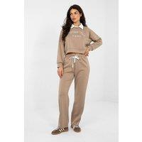 Love Lace Women's Embroidered Hoodie & Trouser Set in Beige