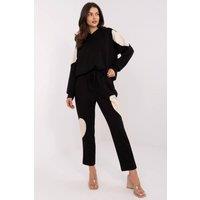 Love Lace Women's Heart Patch Hoodie & High Waist Pants Set Style 209203 in Black