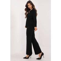 Love Lace Women's Casual Viscose Polyester Nylon Sweater Pant Set in Black
