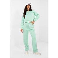 Love Lace Women's Modern Embroidered Hoodie & Jogger Set in Green