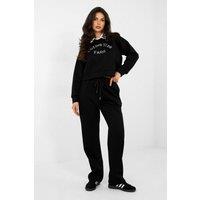 Love Lace Women's Embroidered Hoodie & Pants Set in Black