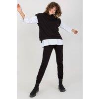 Love Lace Women's Hooded Sweatshirt Blouse Sweatpants Set in Black