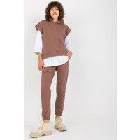 Love Lace Women's 3 Piece Hooded Sweatsuit Set with Pants in Brown
